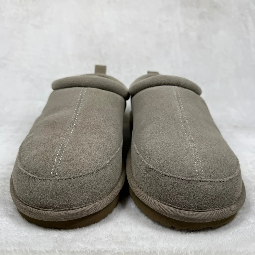 Bombas Sunday Slipper Mens Size 9 Suede Sherpa Lined Greige Taupe House Shoes